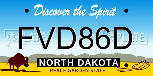 FVD86D North Dakota License Plate