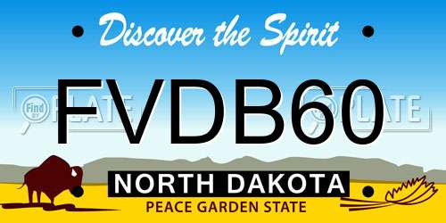 FVDB60 North Dakota License Plate