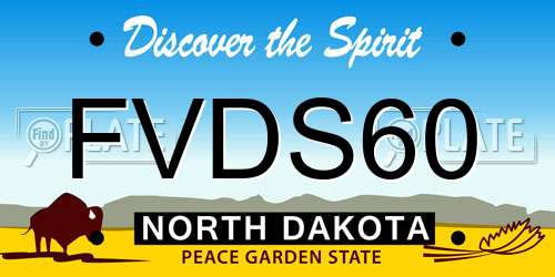 FVDS60 North Dakota License Plate