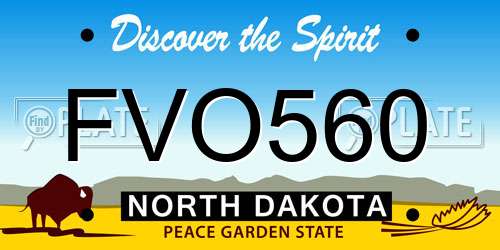 FVO560 North Dakota License Plate