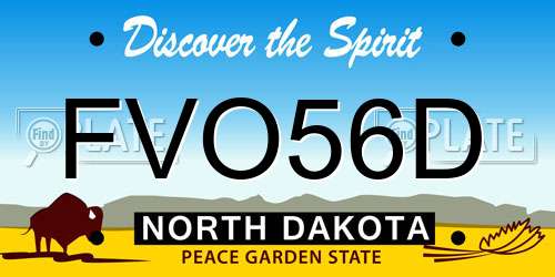 FVO56D North Dakota License Plate