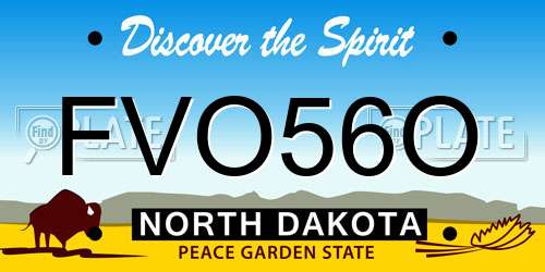 FVO56O North Dakota License Plate