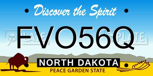 FVO56Q North Dakota License Plate