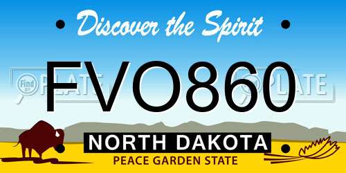 FVO860 North Dakota License Plate