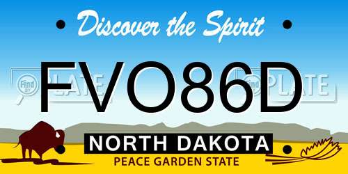 FVO86D North Dakota License Plate