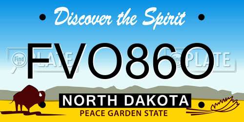 FVO86O North Dakota License Plate