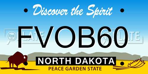 FVOB60 North Dakota License Plate
