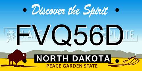 FVQ56D North Dakota License Plate