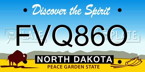 FVQ86O North Dakota License Plate
