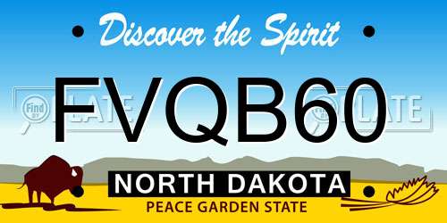 FVQB60 North Dakota License Plate