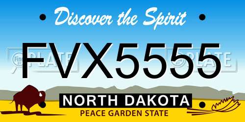 FVX5555 North Dakota License Plate