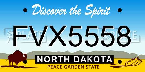 FVX5558 North Dakota License Plate
