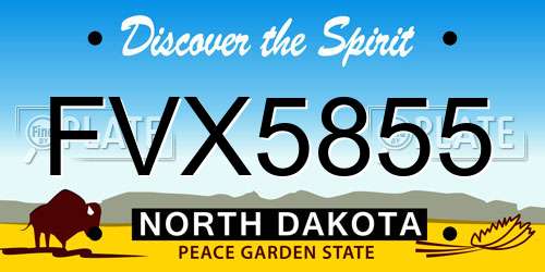 FVX5855 North Dakota License Plate