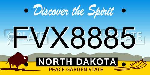 FVX8885 North Dakota License Plate