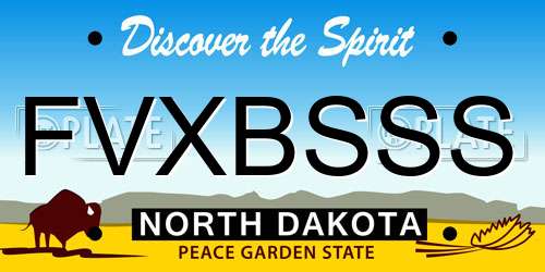 FVXBSSS North Dakota License Plate