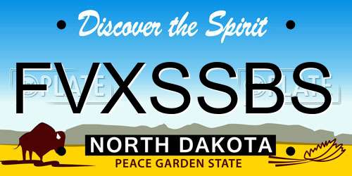 FVXSSBS North Dakota License Plate