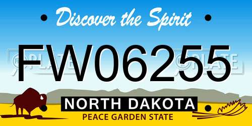 FW06255 North Dakota License Plate