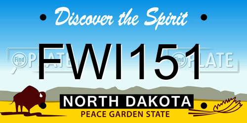 FWI151 North Dakota License Plate
