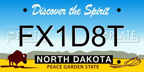 FX1D8T North Dakota License Plate
