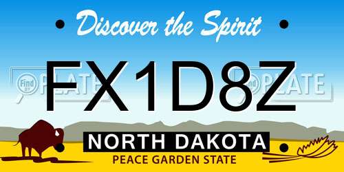 FX1D8Z North Dakota License Plate