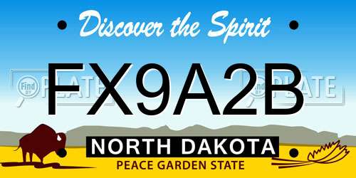 FX9A2B North Dakota License Plate