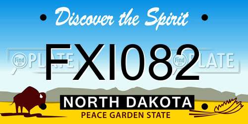 FXI082 North Dakota License Plate