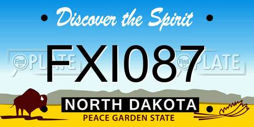 FXI087 North Dakota License Plate