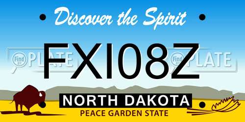 FXI08Z North Dakota License Plate