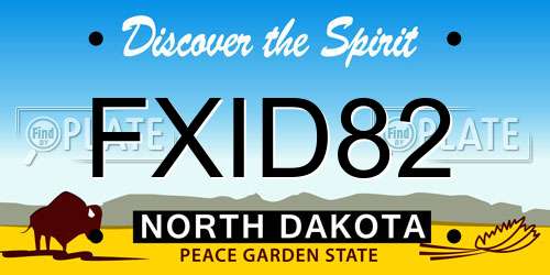 FXID82 North Dakota License Plate