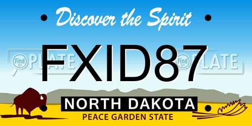 FXID87 North Dakota License Plate
