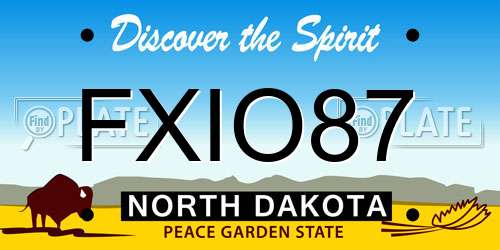 FXIO87 North Dakota License Plate