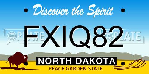 FXIQ82 North Dakota License Plate