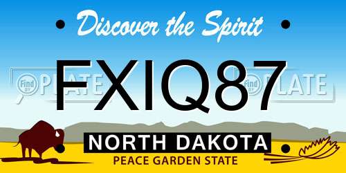 FXIQ87 North Dakota License Plate