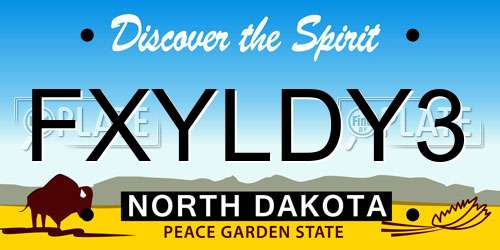 FXYLDY3 North Dakota License Plate