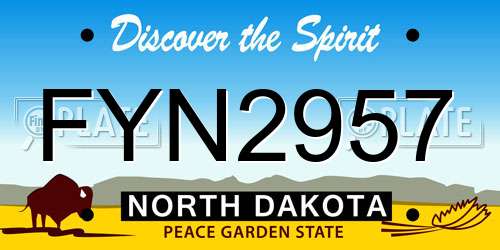 FYN2957 North Dakota License Plate