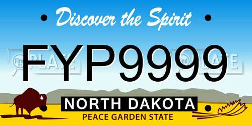 FYP9999 North Dakota License Plate