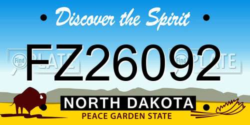 FZ26092 North Dakota License Plate