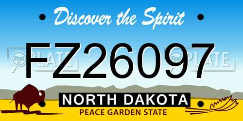 FZ26097 North Dakota License Plate