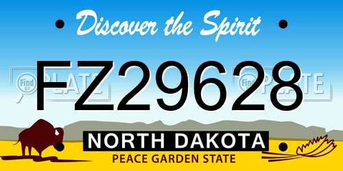 FZ29628 North Dakota License Plate