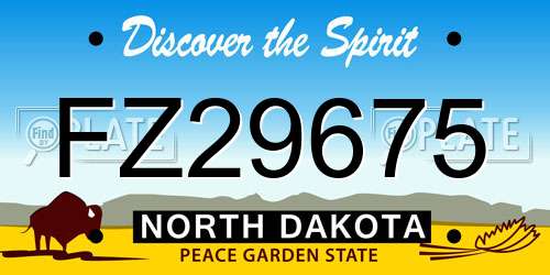 FZ29675 North Dakota License Plate