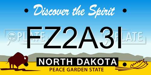 FZ2A3I North Dakota License Plate