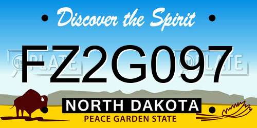 FZ2G097 North Dakota License Plate