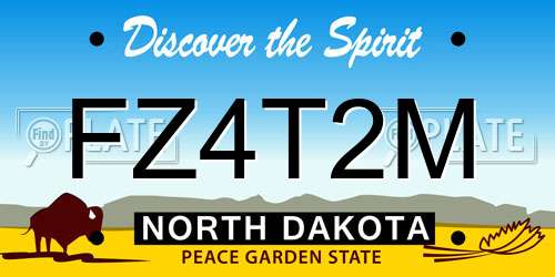 FZ4T2M North Dakota License Plate