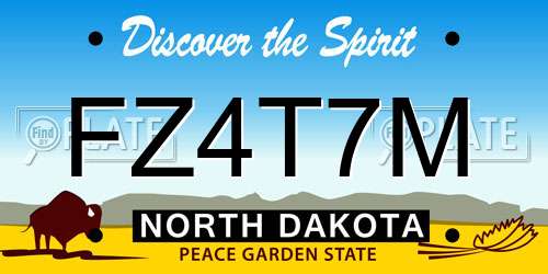 FZ4T7M North Dakota License Plate