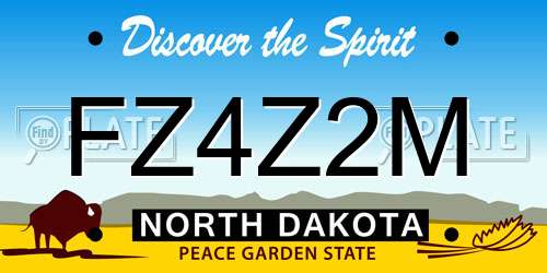 FZ4Z2M North Dakota License Plate