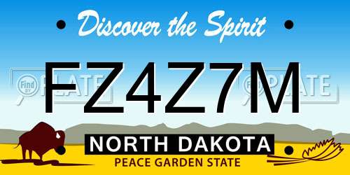 FZ4Z7M North Dakota License Plate