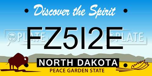FZ5I2E North Dakota License Plate