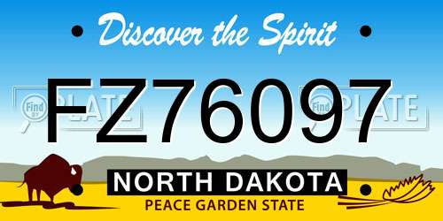 FZ76097 North Dakota License Plate