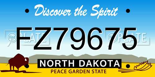 FZ79675 North Dakota License Plate