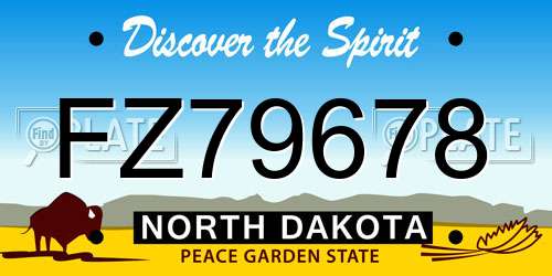 FZ79678 North Dakota License Plate